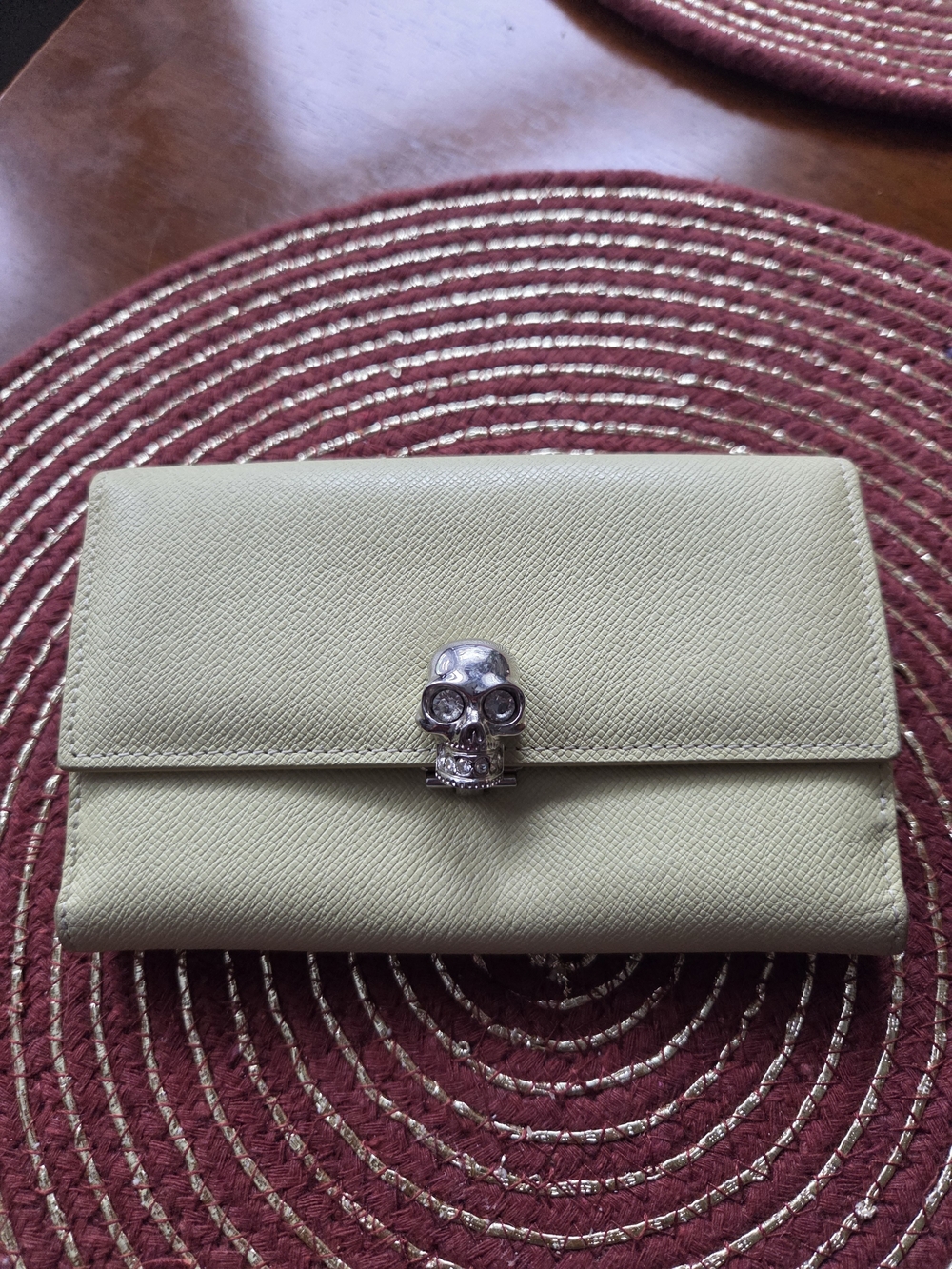 Skull-Accented Pale Green Women's Wallet